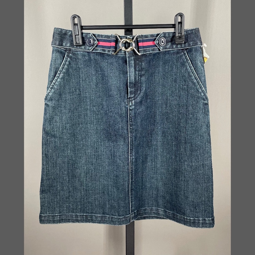 NEW Talbots Skirt Womens 4 petite blue denim a line preppy casual